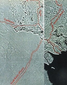 Satellite Picture Outlining the Four Rivers of the Garden of Eden