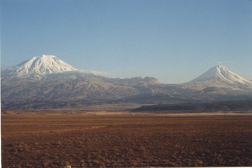 The Peak of Mt Ararat on the left