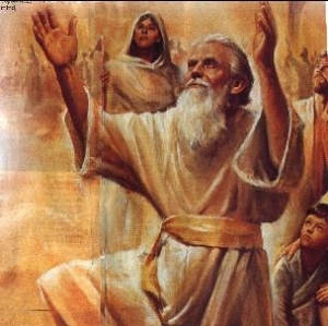 A Painting of Enoch the Prophet Worshiping God