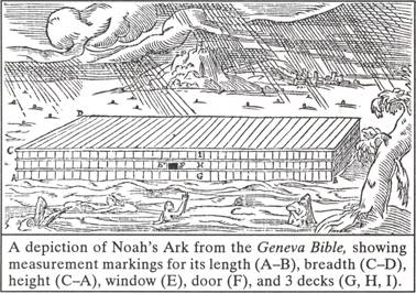 A depiction of Noah's Ark from the Biblical Flood in Genesis
