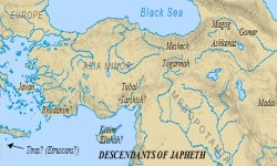 Japheth's descendants settled primarily in Turkey, eventually migrating to Europe.