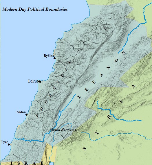 LEBANON A map of Lebanon and it's political boundaries as they stand today.