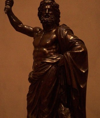 The Roman god Jupiter, known also as the Greek god Zeus.