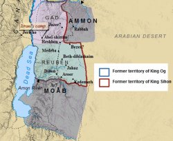 The kingdoms of Moab & Ammon, ruled  by Og & Sihon during the time of Moses.