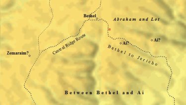Abraham camped between Bethel and Ai.