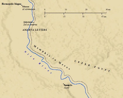 Map of Amarna, site of the Tel Amarna Letters