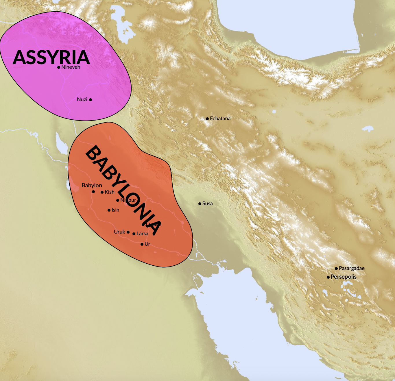 A map of ancient Babylonia - heartland of Nimrod's empire..