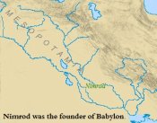 A map of Nimrod/s empire in ancient Mesopotamia.