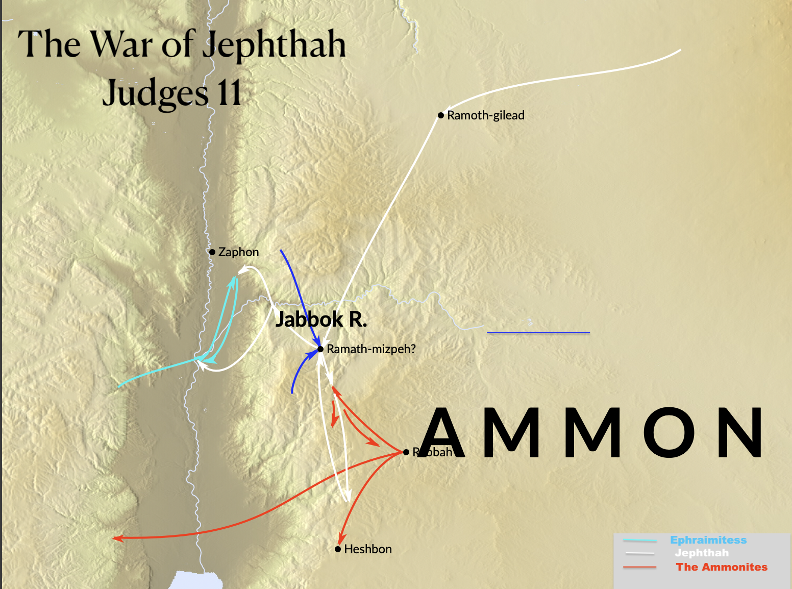 The tribe of Gad participated in the war against the Ammonites under Jephthah. Israel defeated the Ammonites.