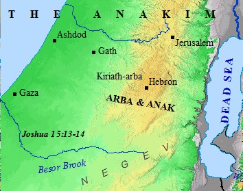 The land of the Anakim in ancient Canaan.
