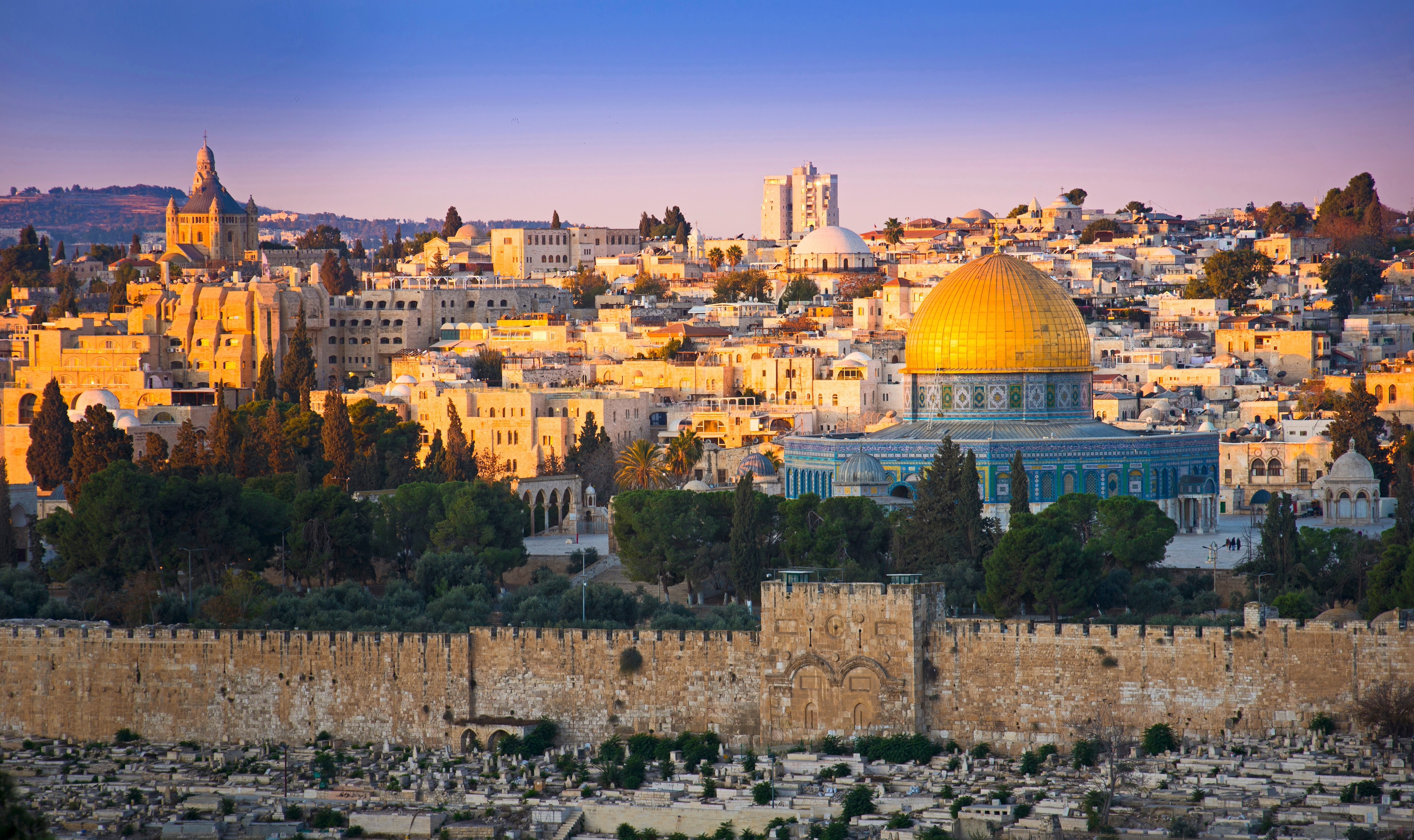 The Temple Mount as viewed from the Mt. of Olives. Jesus would have had a similar view during the Olivet Discourse.
