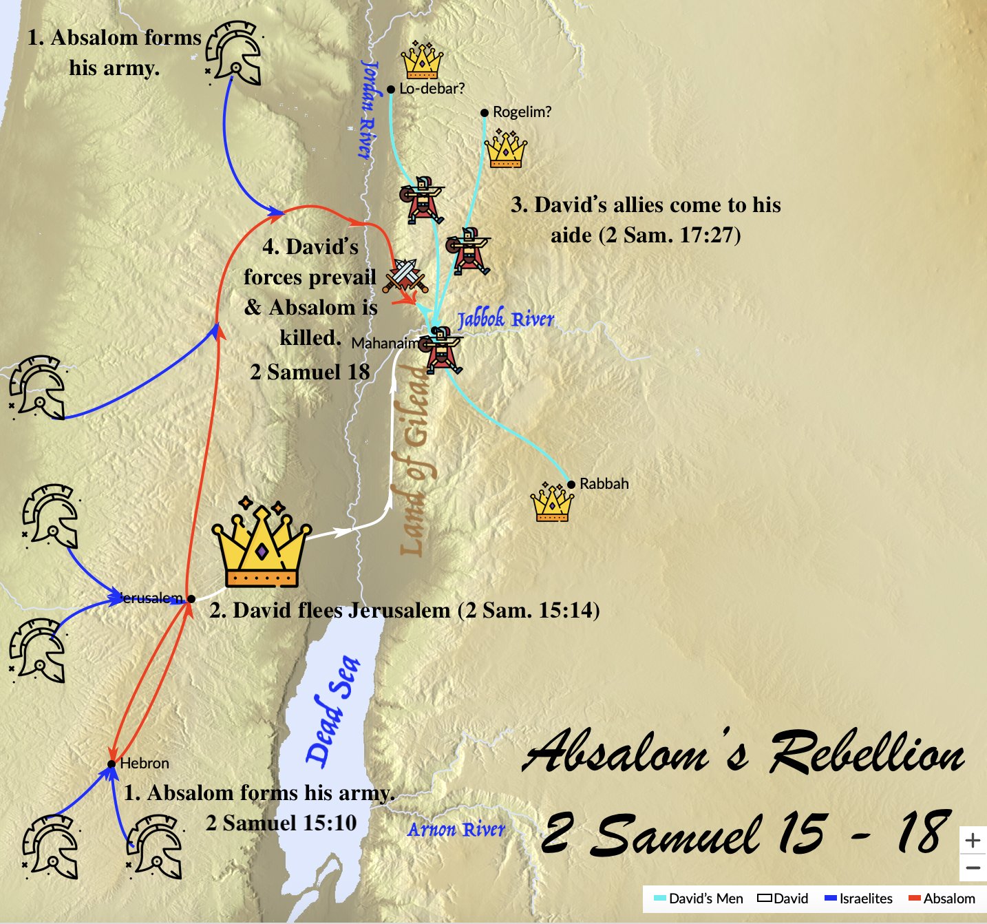 King David of Israel faced an uprising led by his own son Absalom.