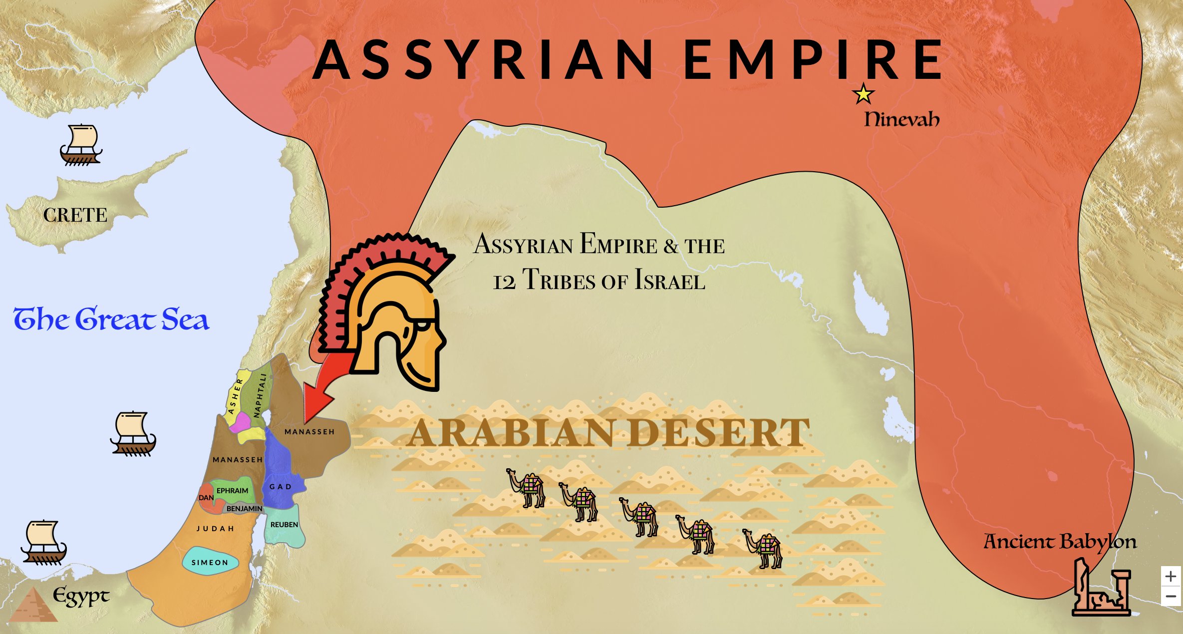 The Assyrian Empire compared to the twelve tribes of Israel.