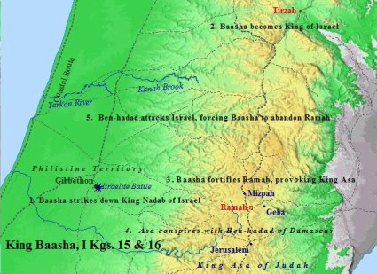 A map of King Baasha of Issachar.