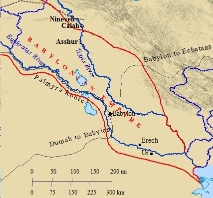 A map of the heartland of the ancient Babylonian Empire.