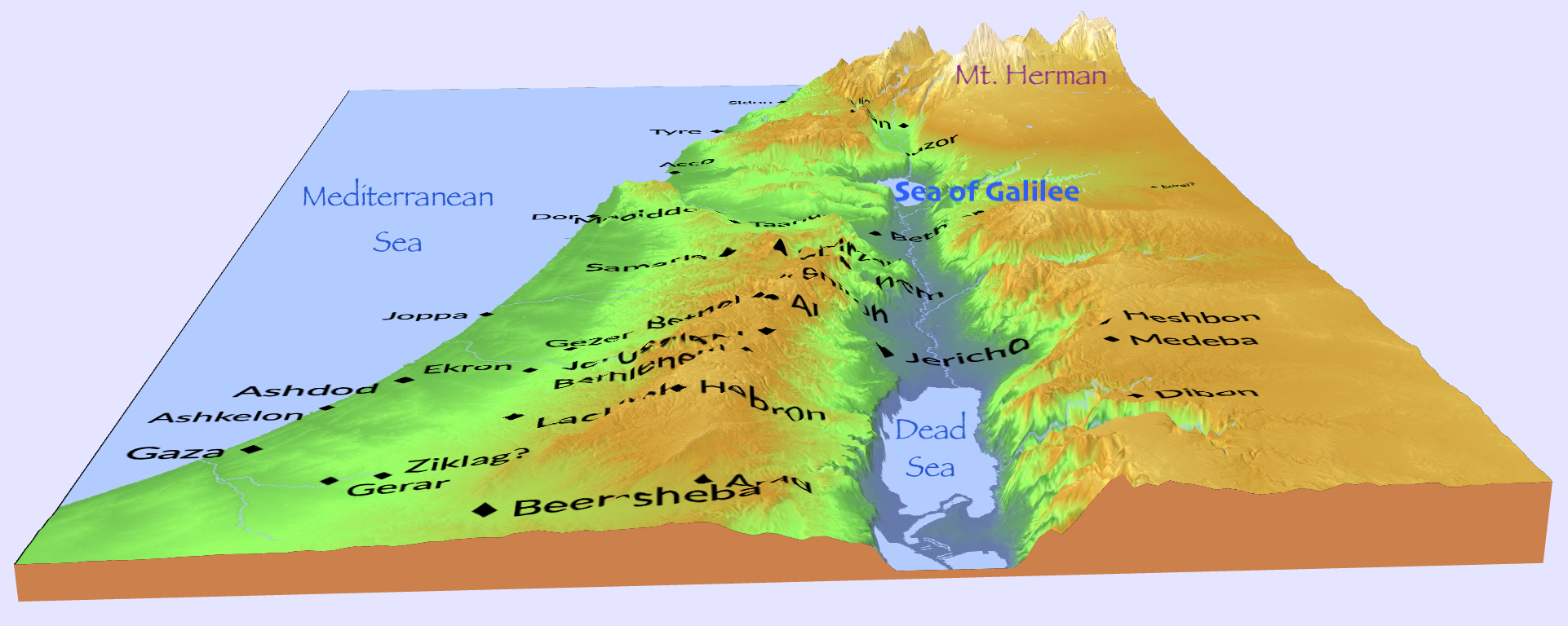 3D Map of Canaan
