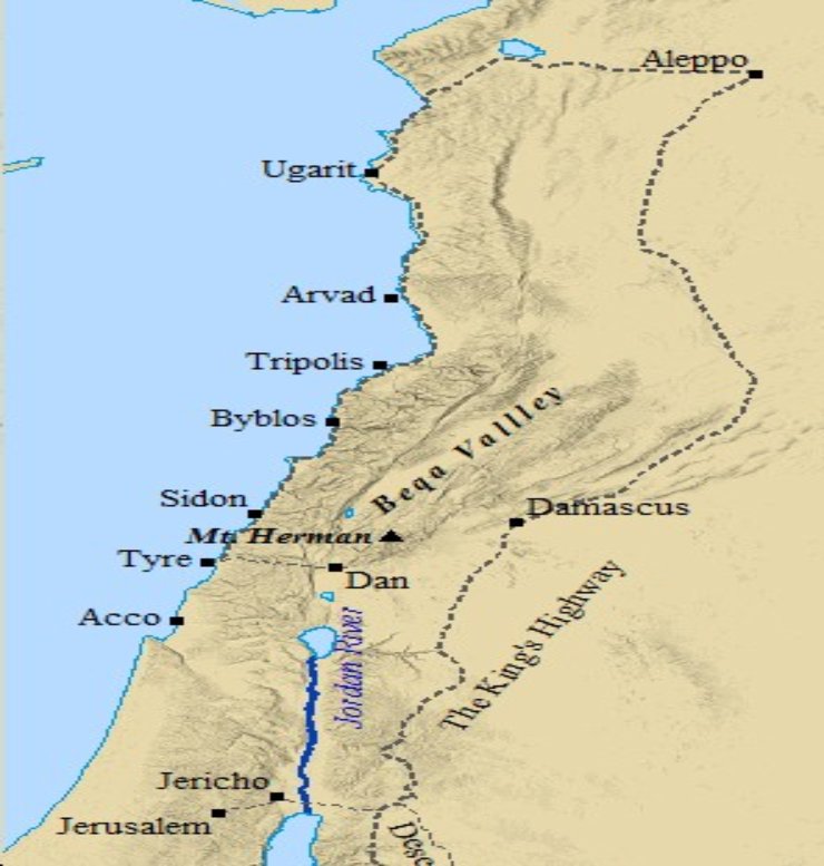 The major cities of ancient Lebanon developed along its long coast.