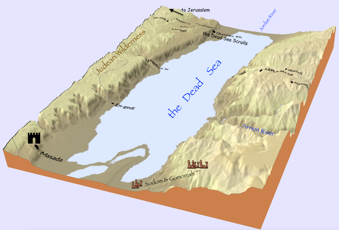 Map of the Dead Sea & surrounding geography.