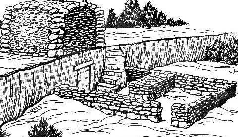 A drawing of the ancient Cave at Machpelah.
