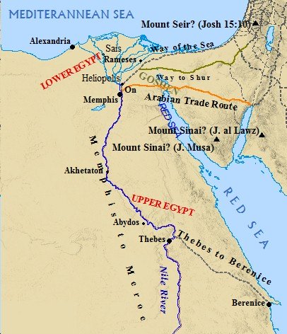 A map of Upper and Lower Egypt. Alexandria was the site of a great Jewish community in antiquity.