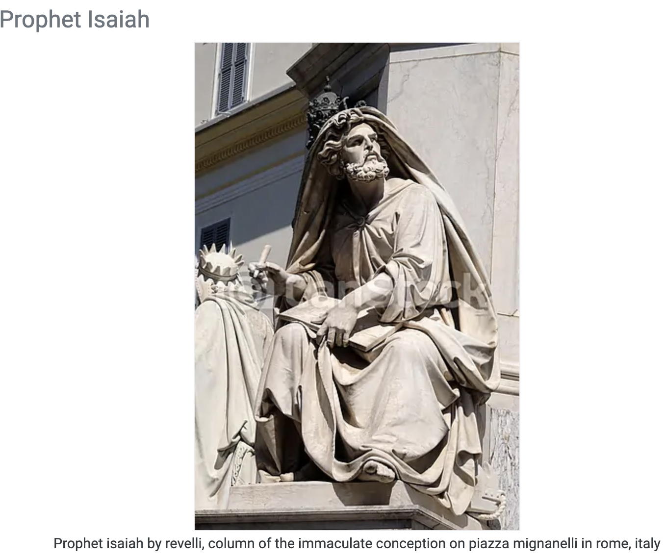 A statue of the Prophet Isaiah in Rome.