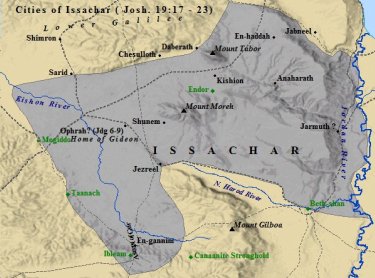 A city map of the tribe of Issachar.