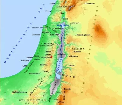 A map of Israel during the time of Jesus.