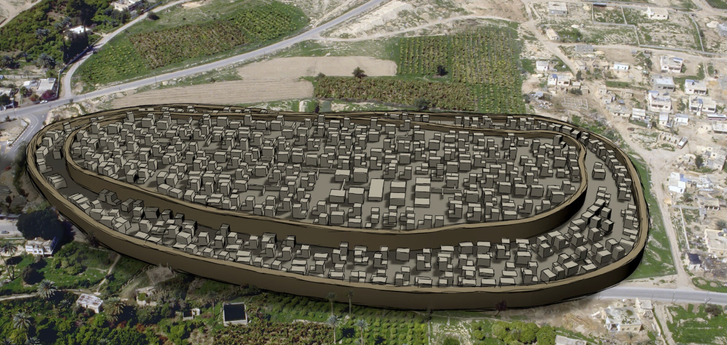 A 3D reconstruction of the ancient city of Jericho.