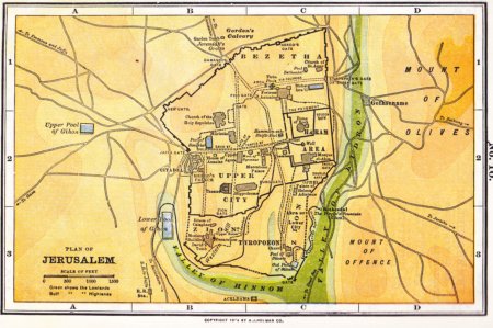A book map of ancient Jerusalem.