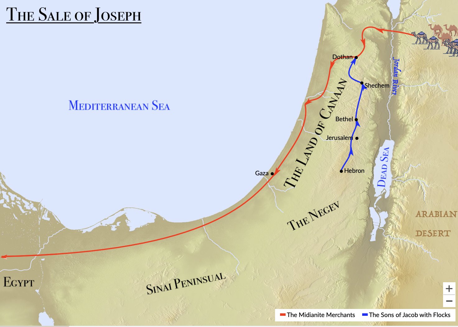 The Midianite Merchants purchase Joseph on their way to Egypt.