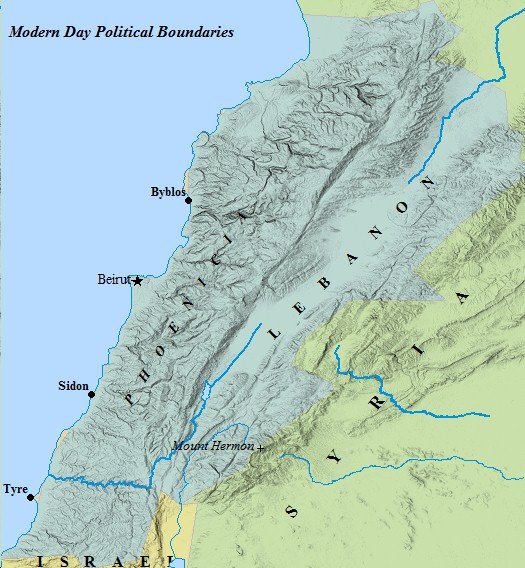 A map of Lebanon
