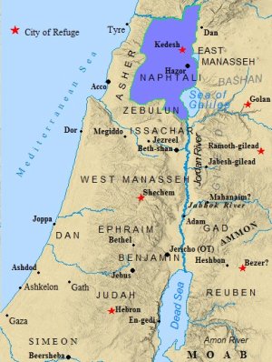A map of the Tribe of Naphtali.