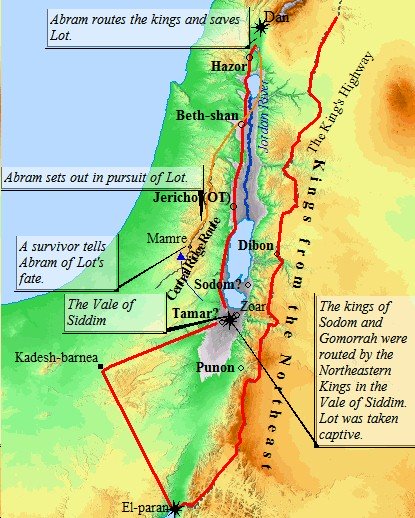 King Chederlaomer's Route of Invasion in Genesis