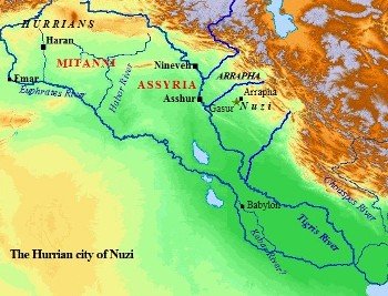 A map of the Hurrian empire.
