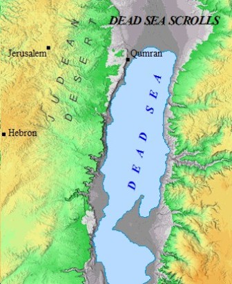 A map of Qumran, site of the Dead Sea Scrolls, which contained fragments of the Book of Enoch.