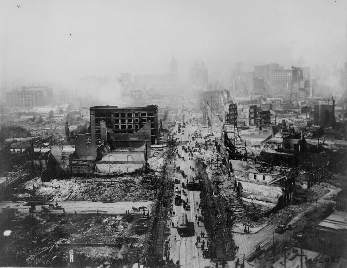 The devastation of the Great San Francisco earthquake of 1906.