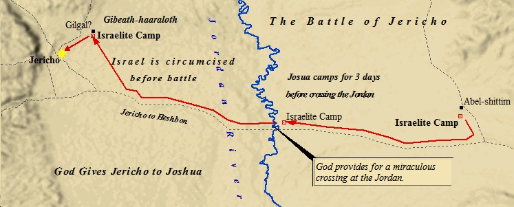 A map of the battle of Jericho.
