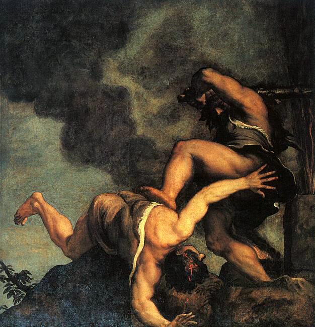 Titian Paints Cain Striking Down His Brother Able