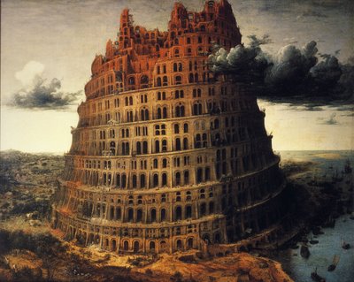 Construction on the ancient and magnificent Tower of Babel.