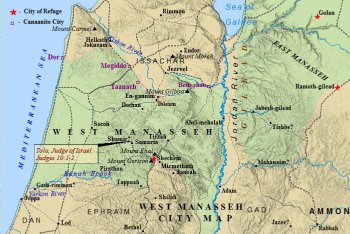 A map of the cities within West Manasseh.