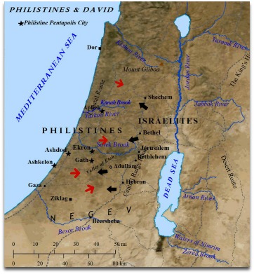 King David of Israel fought frequently with the Philistines