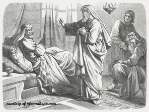 The Prophet Isaiah confronts King Hezekiah.