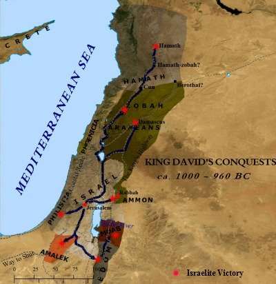 A Map of King David's Empire ca. 1000 BC.